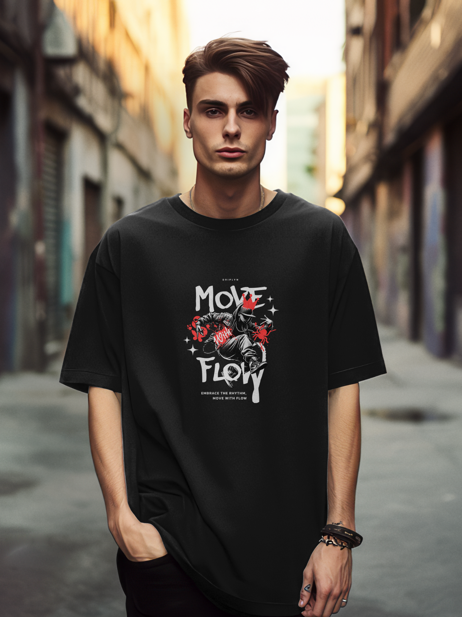 Oversized Unisex T-Shirt – Street Pulse (Black)